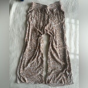 Pink Lily Tan Floral Trousers